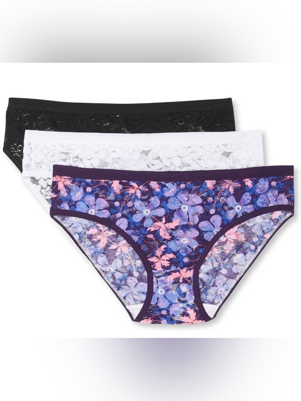 George Floral Lace Bikini Panties - 3 Pack